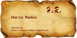 Harza Rados névjegykártya